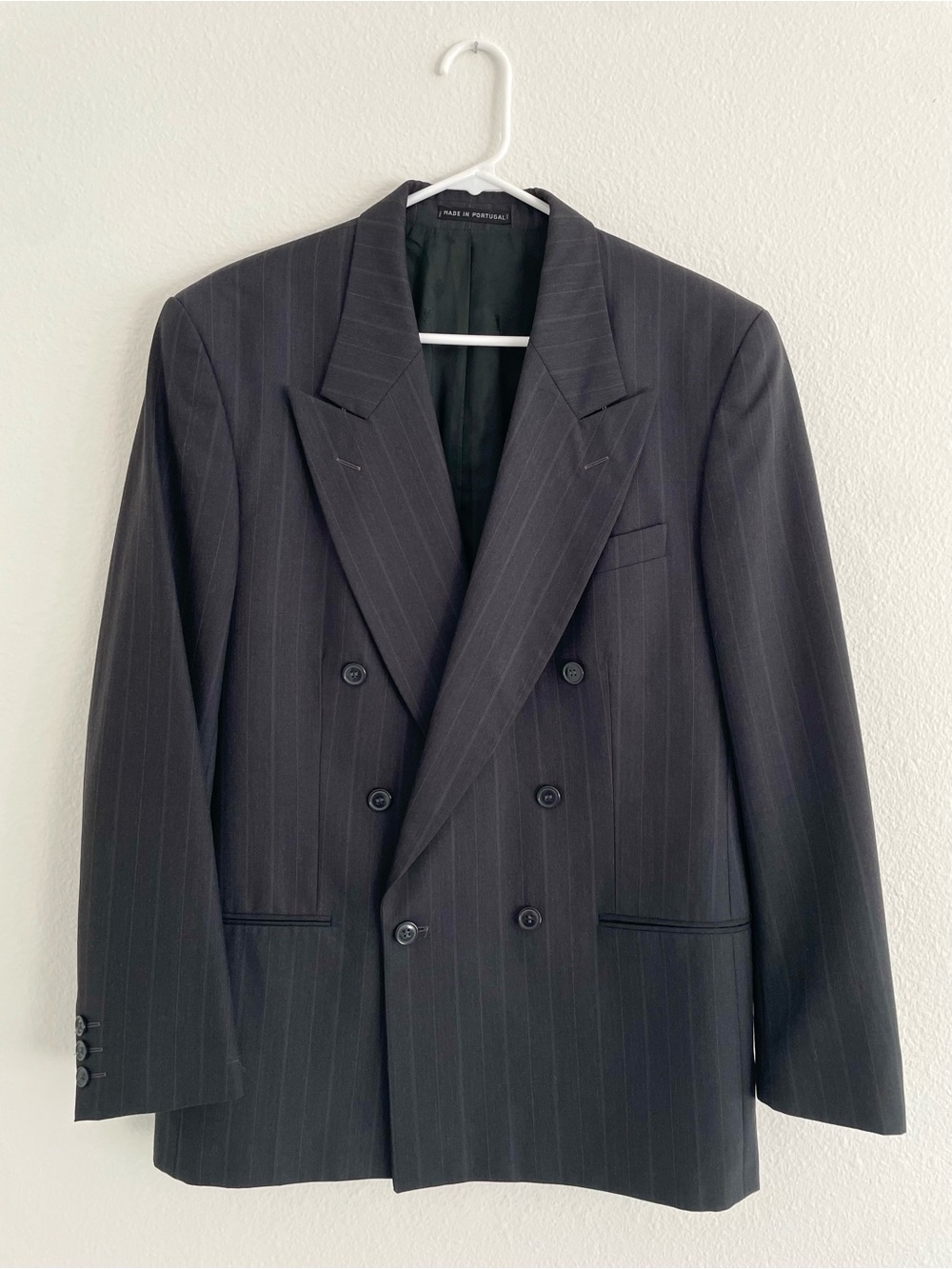 Vintage Yves Saint Laurent Double-Breasted Wool Blazer Made in Portugal